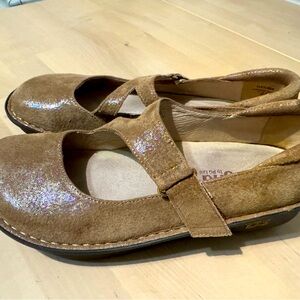 Alegria women’s Mary Jane clogs suede shimmer size 8 or 31 (C02)